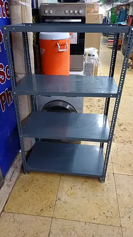 Used 4-Tier Metal Storage Shelf — Sturdy Garage/Household Rack