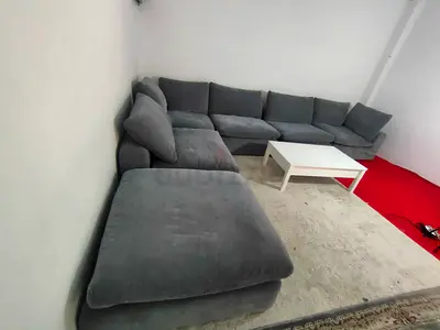 Great condition pan home pianca feather 🪶 filled modular sofa with ottoman