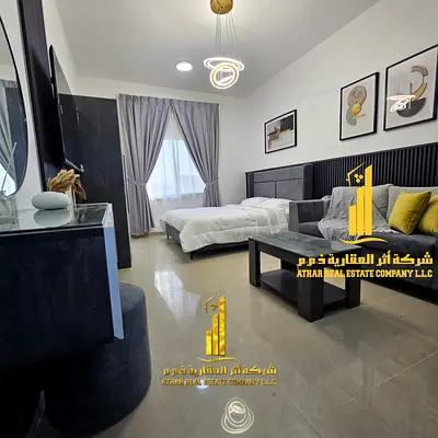 🏡 The most luxurious and elegant first-occupancy studio for monthly rent in Al Jurf 2 ✨ 📍 Next to Delta Center and opposite Nesto Hypermarket – a vi