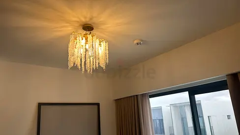 Chandelier with Crystal Droplets - Good Working Condition