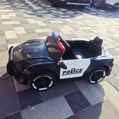 Childrens Electric Ride-On Police Car (Black) - Used