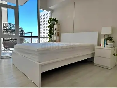 IKEA White MALM Double Storage Bed with IKEA Mattress 140 x 200 cm