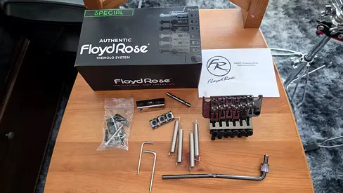 Brand New Floyd Rose Special Tremolo Bridge w/ R2 Locking Nut (Black Nickel)