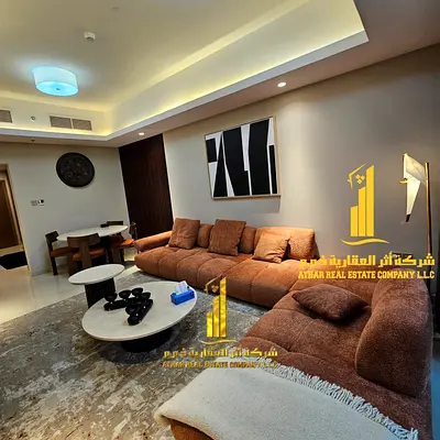 شقة غرفة وصالة اطلالة مفتوحة مفروشة فرش جديد للايجار الشهرى بعجمان - الراشدية1 - غلفا تاور