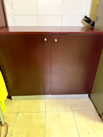 Compact Wooden Storage Cabinet with Double Doors