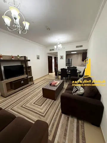 Furnished one-bedroom apartment for rent in Ajman, Al Jurf 2, Al Yasmin Towers. Clean and tidy furnishings. Includes all bills and internet.