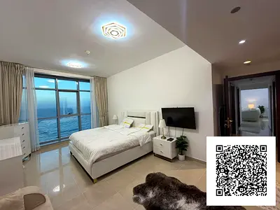 LUXURY CORNISHE APARTMENT FOR MONTHLY RENT/> 3 BEDROOMS HALL WITH DIRECT SEA VIEW IN AJMAN CORNISHE