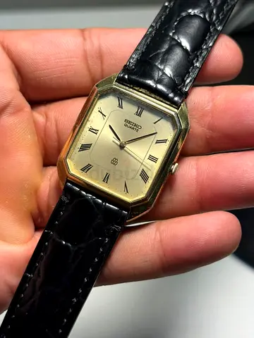 Vintage Seiko Gold Plate 9721 5050 Twin Crystal Roman Numeric Dial Men Quartz Watch Japan JDM Square
