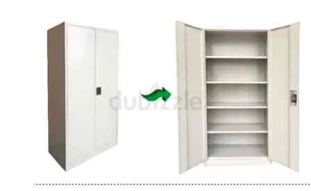 Metal Storage Cabinet / Office Locker - 2 Door Shelved Wardrobe