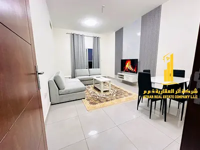 ✨ Furnished one-bedroom apartment for monthly rent ✅ in Ajman Corniche - near Ship Roundabout ✔️ Includes bills and internet ⚡📶 Ready to move in