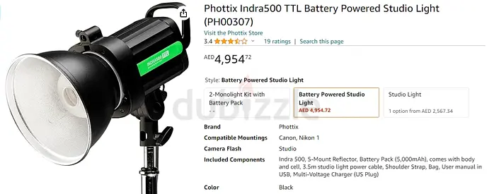 Phottix Indra500 TTL Battery Powered Studio Light