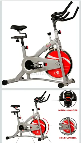 Used Indoor Spin Bike with 30 lb Flywheel and Digital Monitor