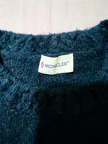 Moncler Navy Wool Blend Sweater (Label Shown)