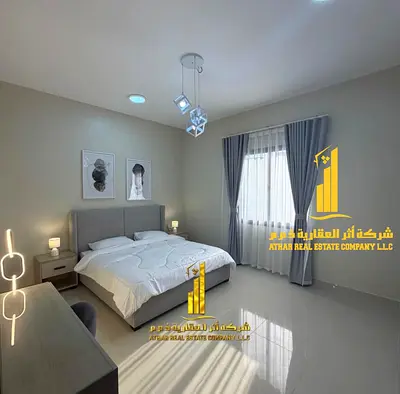 شقة غرفة وصالة  مفروشة فرش فندقى جديد للايجار الشهرى بعجمان - الكورنيش - بجوار فندق باهى