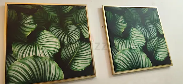 Pair of Framed Green Leaf Botanical Prints – Set of 2