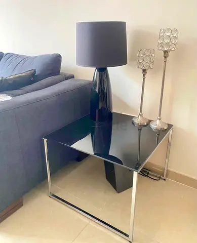 Lovely small black glass/chrome table from The One