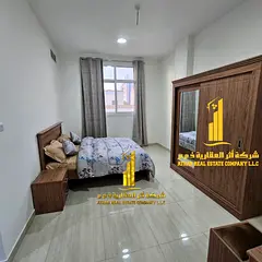 Furnished one-bedroom apartment for rent in Ajman, Corniche area. Clean and tidy furnishings. Includ