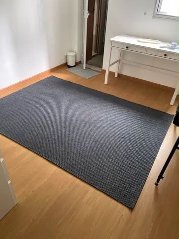 Large Dark Grey Textured Rug