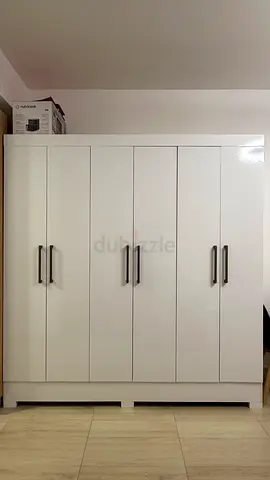 6 Door White Closet / Wardrobe (Clean, Spacious) - Excellent Condition