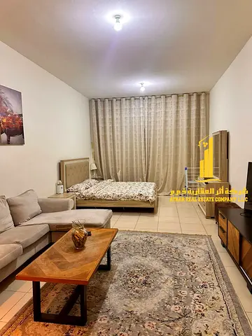 A golden opportunity! Luxurious, fully furnished studio apartment for monthly rent in Ajman One Towers, Al Rashidiya 3, Ajman ✨