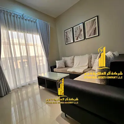 شقة غرفة وصالة مفروشة فرش جديد للايجار الشهرى بعجمان - الجرف2 - بجوار مدرسة الاقصى