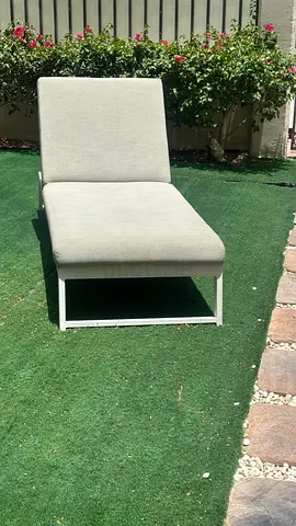 One Sun lounge  Grey and white from Maze Rattan Bought Dhs 4995 Selling Dhs 1000