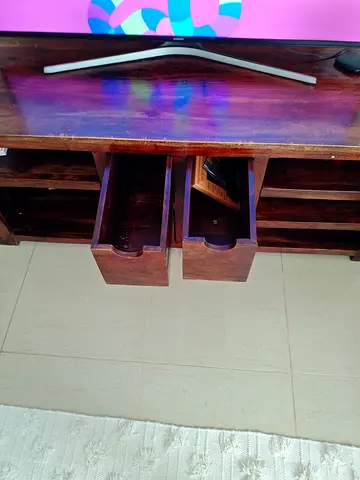 Solid Wood TV Stand / Entertainment Unit with Drawers and Shelves free delivery
