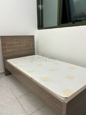 Wooden single bed frame with mattress - light use, good condition