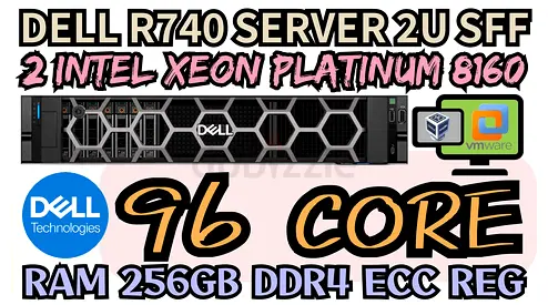 DELL R740 SERVER SFF 2U 256GB RAM DDR4 HARD DRIVE 10TB SAS 10K 12GPS 2 INTEL XEON PLATINUM 8160