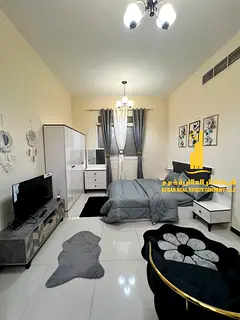 Luxurious fully furnished studio with a semi-separate kitchen and a view ✨ Ajman Al Hamidiya. For 
