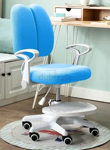 Blue Ergonomic Kids/Study Swivel Chair with Footrest