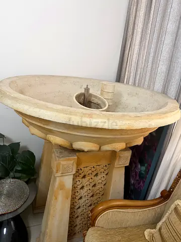 Decorative Stone Water Fountain with Carved Base