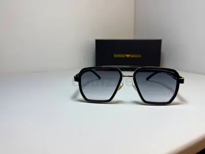 Emporio Armani black square-frame sunglasses with gradient lenses - New