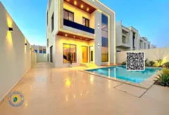 Modern 5BR villa with pool and roof ,Registration fees, super deluxe finishing, bank financing, free