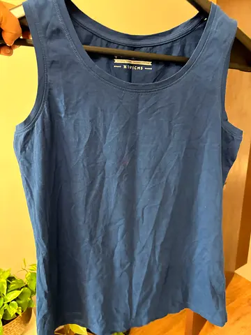 Basic Navy Blue Cotton Tank Top – Size M
