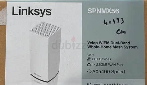 Linksys Velop WiFi6 AX5400 Dual-Band Whole-Home Mesh Router (New/In Box)