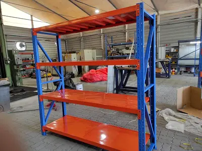 Heavy Duty Industrial Steel Storage Rack / Warehouse Shelving - 4 Tier blue/orange 800kg