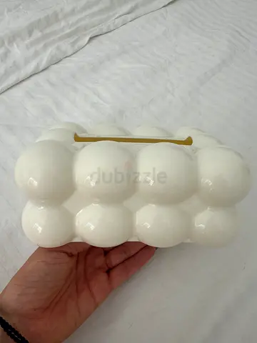 White tissue holder decoration