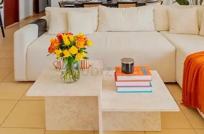Coffee table natural marble travertine beige