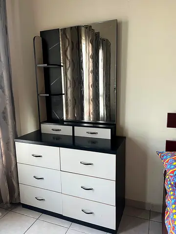 Modern Dresser with Mirror and Storage