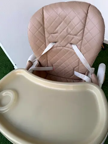 Giggles Beige padded baby high chair with removable tray - good condition