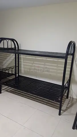 Sturdy Metal Bunk Bed Frame - Black, Double Stack