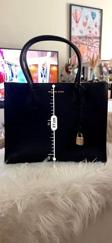 Michael Kors Black Leather Tote Bag - Medium (21cm)