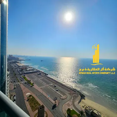 ببلكونه إطلالة بحريه مميزة شقة دوبلكس ثلاث غرف وصاله بفرش جديد راقي جدا بموقع مميز جدا شامله جميع الخدمات مع جيم، مسبح، ساونا, جاكوزي, باركينج خاص