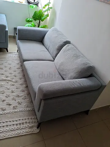 Light Green 3-Seater Fabric Sofa - Good Condition