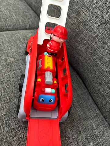 Kids Pull-Back Fire Truck Toy with Little Firefighter Figure