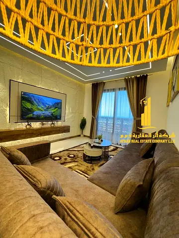 ✨ Luxury apartment for monthly rent, two bedroom and a hall with an open view, fully furnished with elegant furniture and a fully equipped kitchen