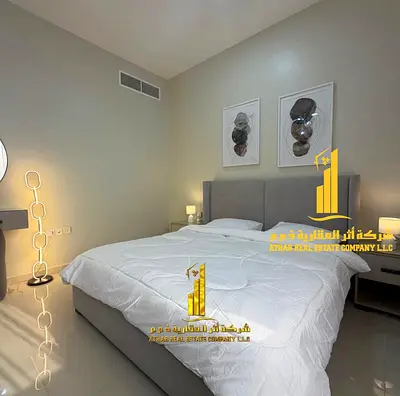Luxurious one-bedroom apartment with brand new furnishings for monthly rent in Ajman - Corniche