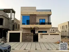 Luxury villa for sale in Al Helio, Ajman | 5 master bedrooms | Near Sheikh Mohammed Bin Zayed Road |