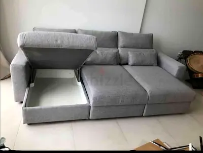 IKEA Esklstuna L Shape Sofa Bed Grey